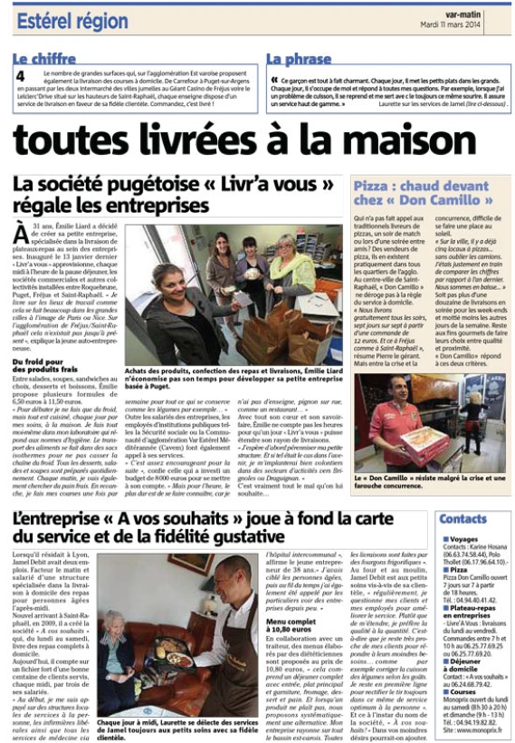 A Vos Souhaits Livraison De Repas A Domicile Saint Raphael Press
